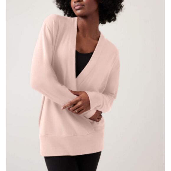 Athleta Tops - ATHLETA Purana V-Neck Wrap Sweatshirt in "orchid pink" SIZE LARGE